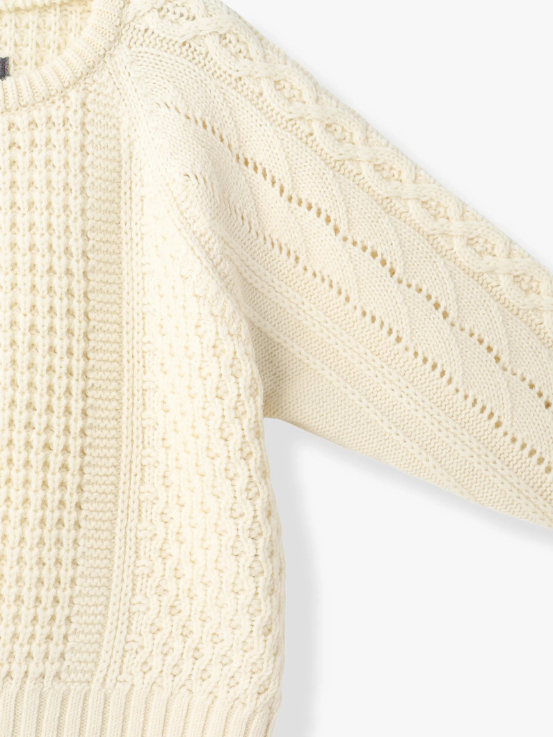ミックスケーブル ニット プルオーバー 詳細画像 ivory 2