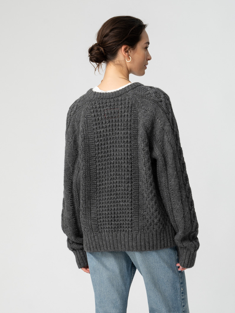 ミックスケーブル ニット プルオーバー 詳細画像 gray 2