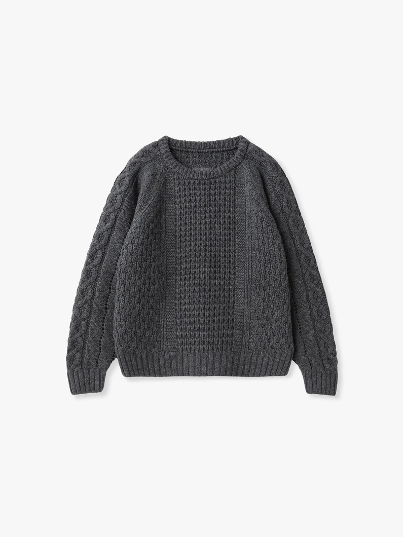 ミックスケーブル ニット プルオーバー 詳細画像 gray 3