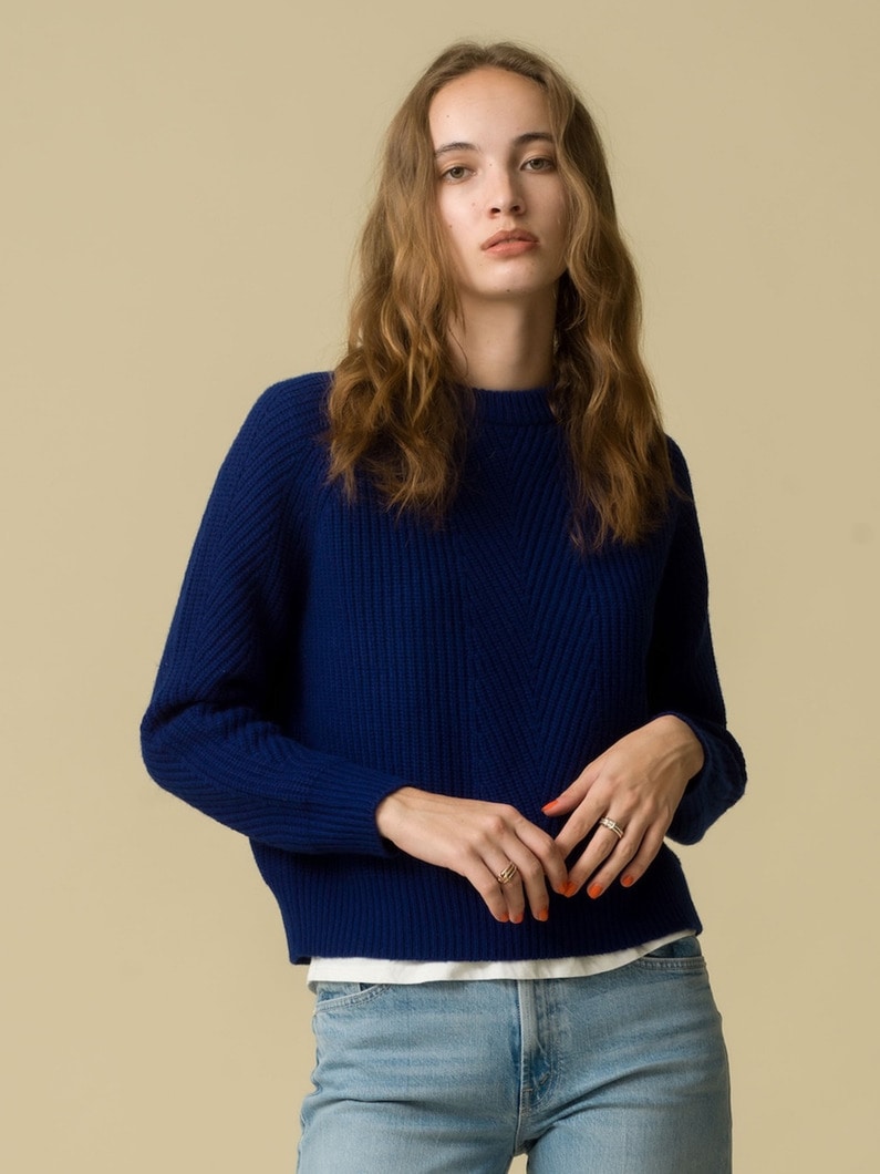 チェルシー ウール ニット プルオーバー（ブルー/ブラック） 詳細画像 blue 1