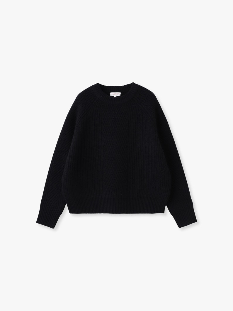 チェルシー ウール ニット プルオーバー（ブルー/ブラック） 詳細画像 black