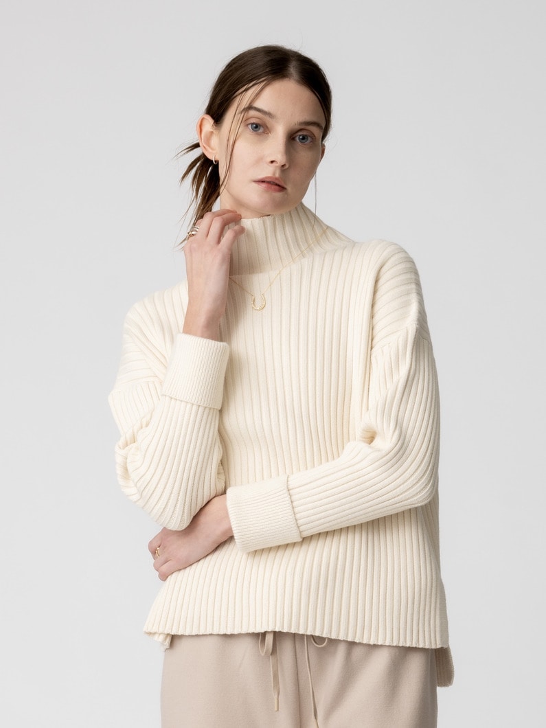 エアーコットン リブタートルネック プルオーバー 詳細画像 ivory 2