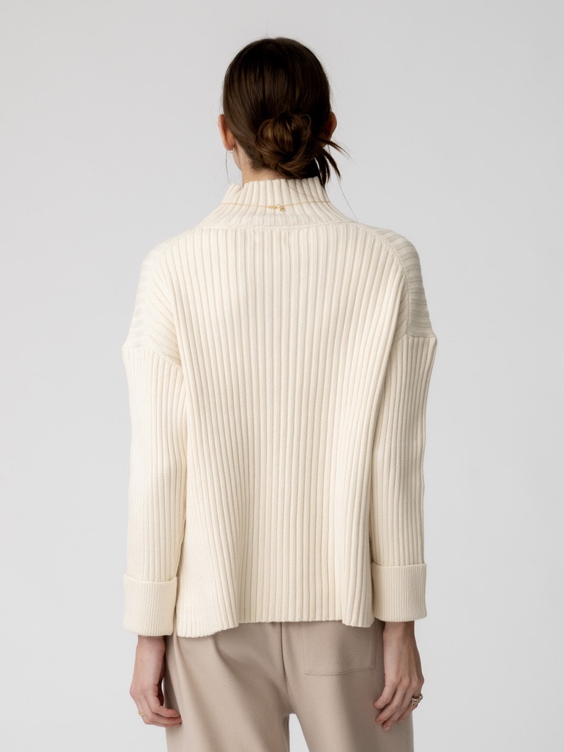 エアーコットン リブタートルネック プルオーバー 詳細画像 ivory 3
