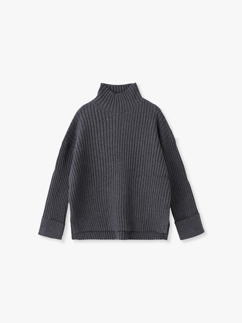 エアーコットン リブタートルネック プルオーバー 詳細画像 top gray 4