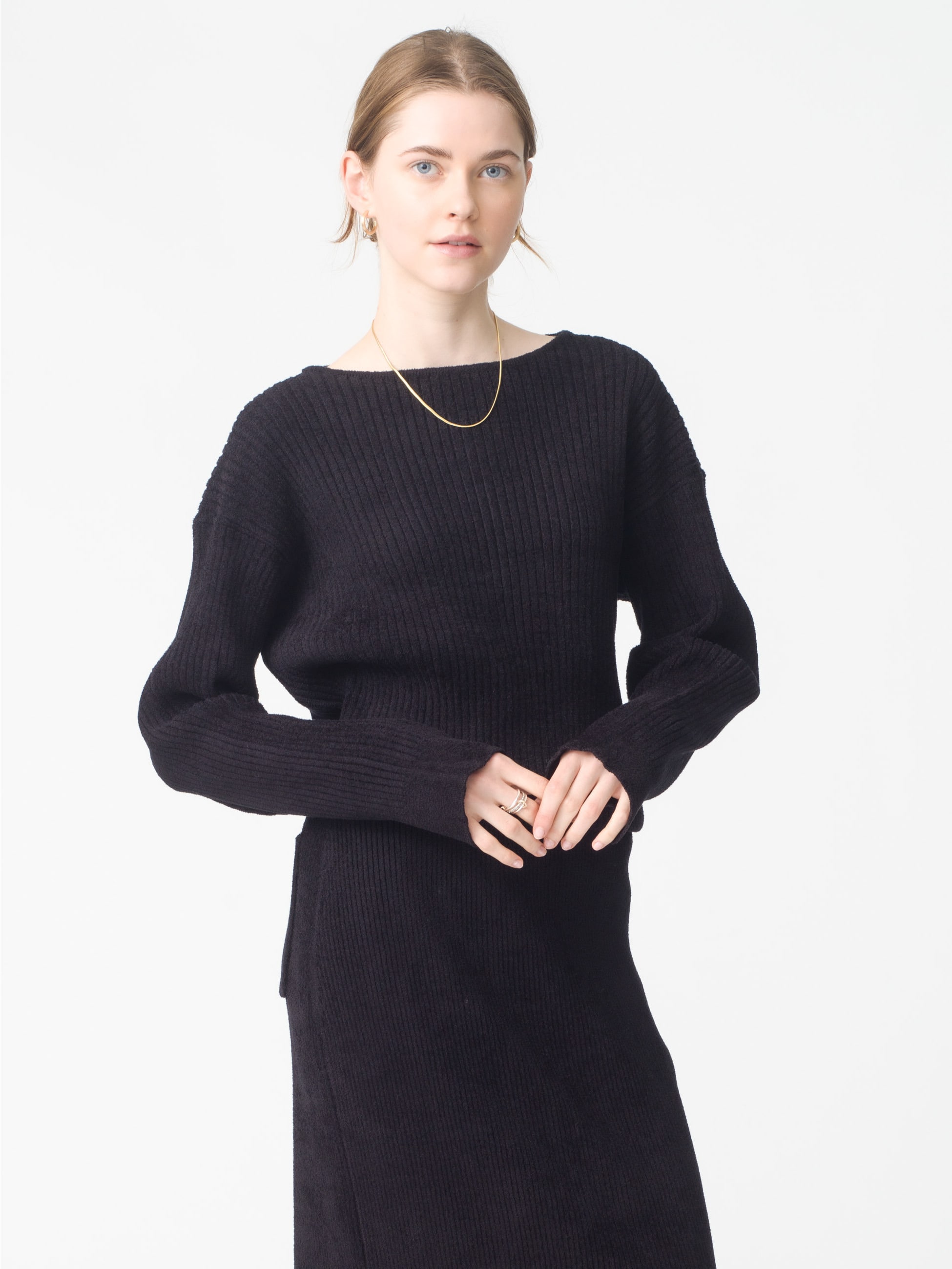 【CFCL】ロンハーマンCFCL STRATUM TOP リブ変形ニット 黒 CFCL】ロンハーマンCFCL STRATUM TOP リブ変形ニット 黒