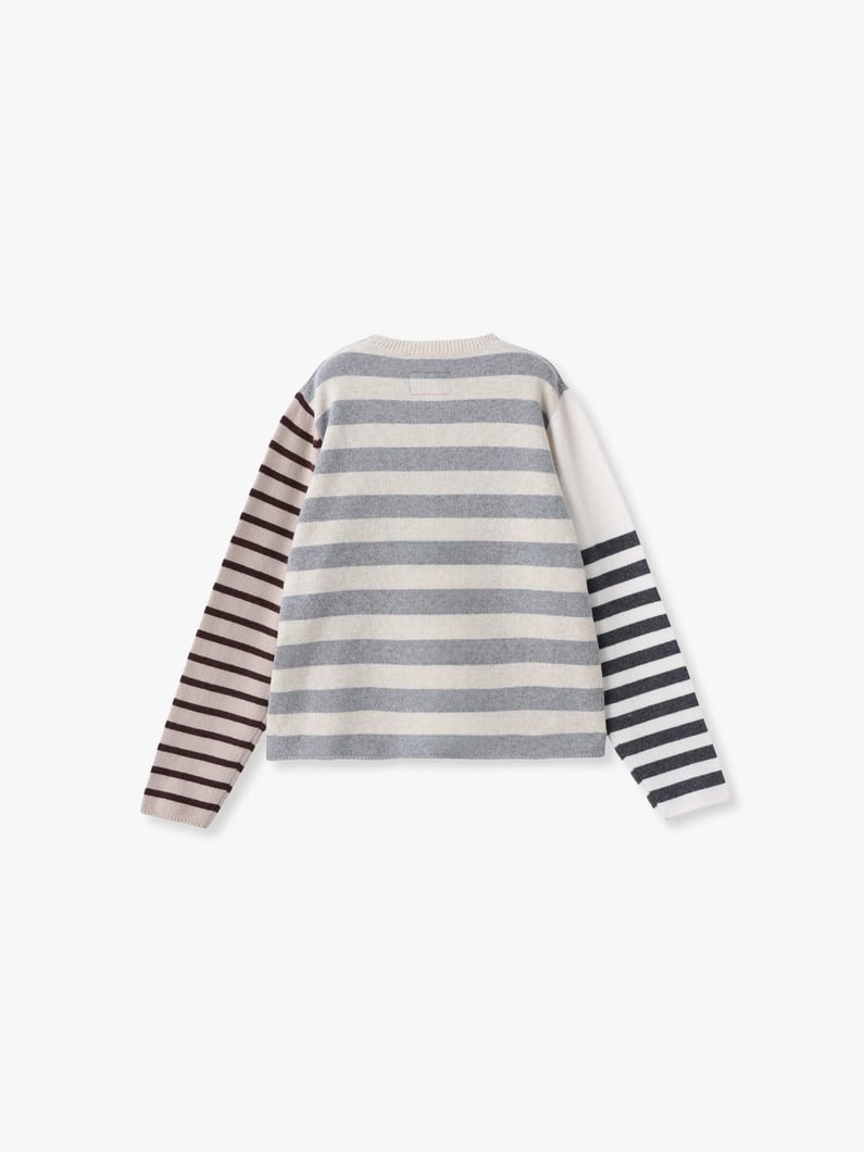 クレイジーストライプ ニットトップ 詳細画像 gray 1