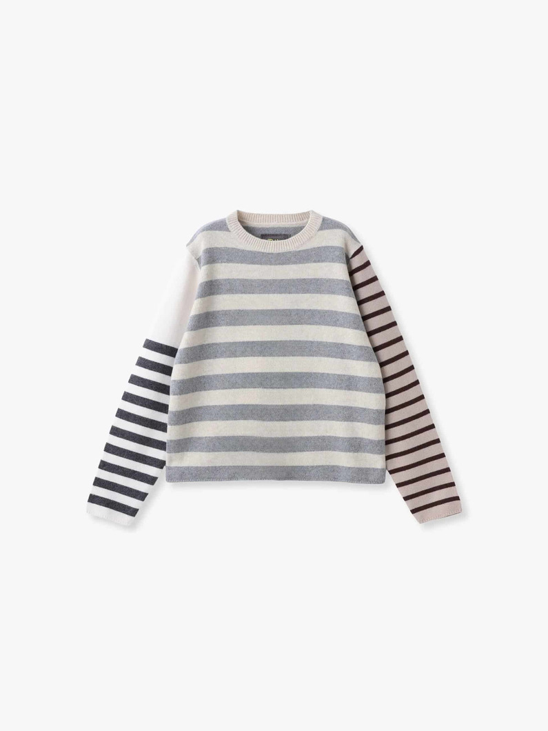 クレイジーストライプ ニットトップ 詳細画像 gray 3