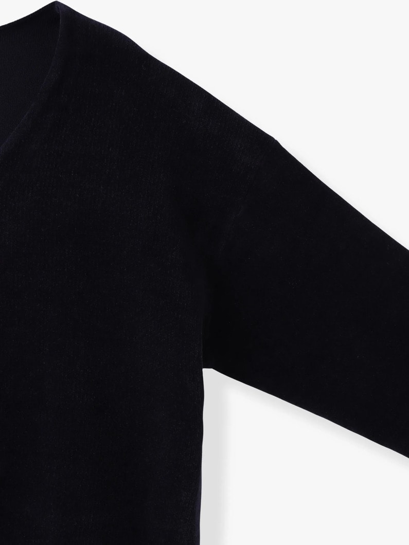 フリース Vネック ニットプルオーバー（ライトベージュ/ネイビー） 詳細画像 navy 2