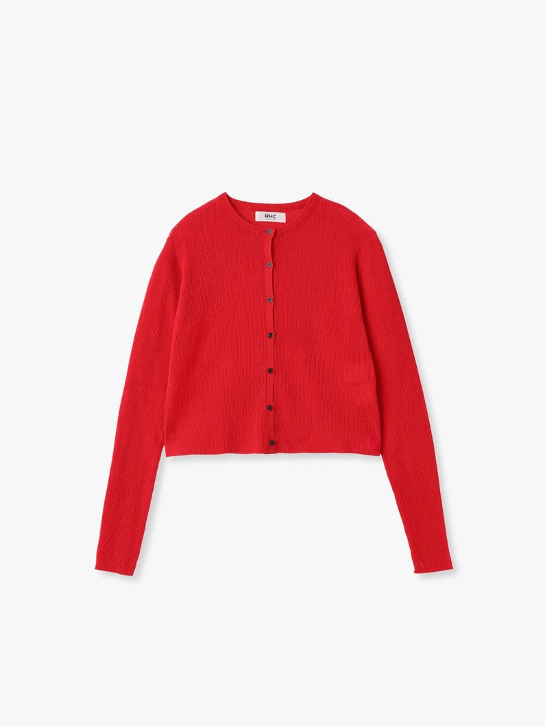 リブ カーディガン（ブラック/ホワイト/レッド） 詳細画像 red 7