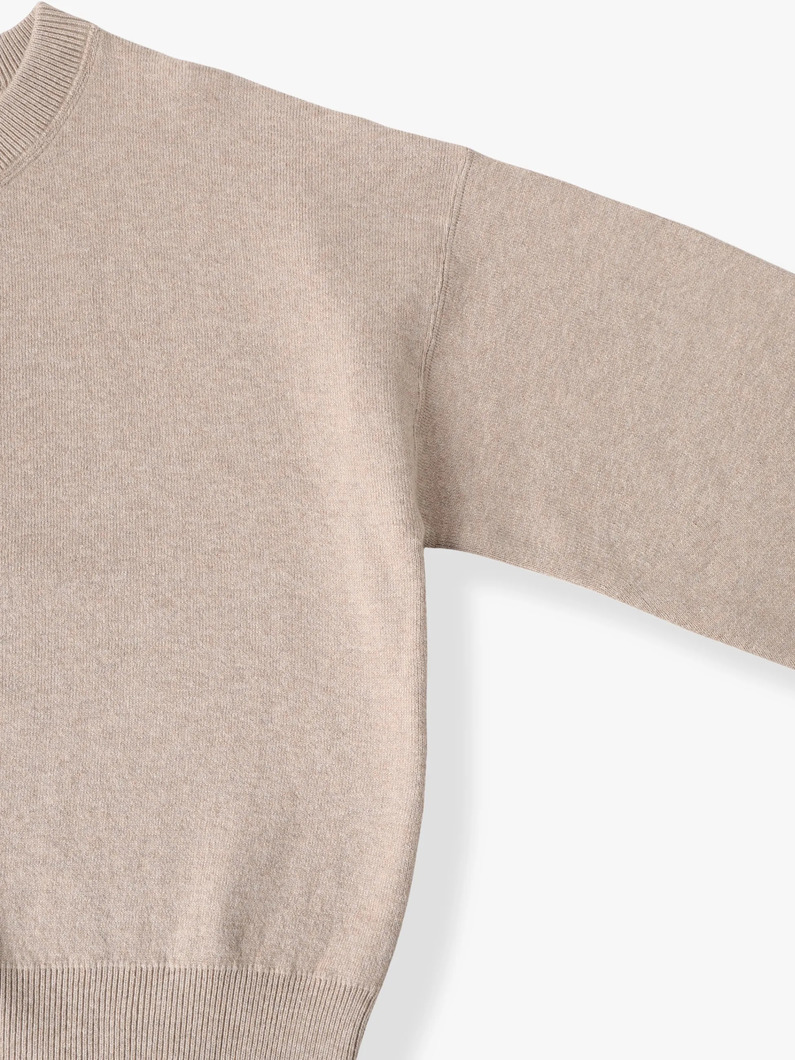 コットン カシミア カーディガン（ベージュ/チャコールグレー