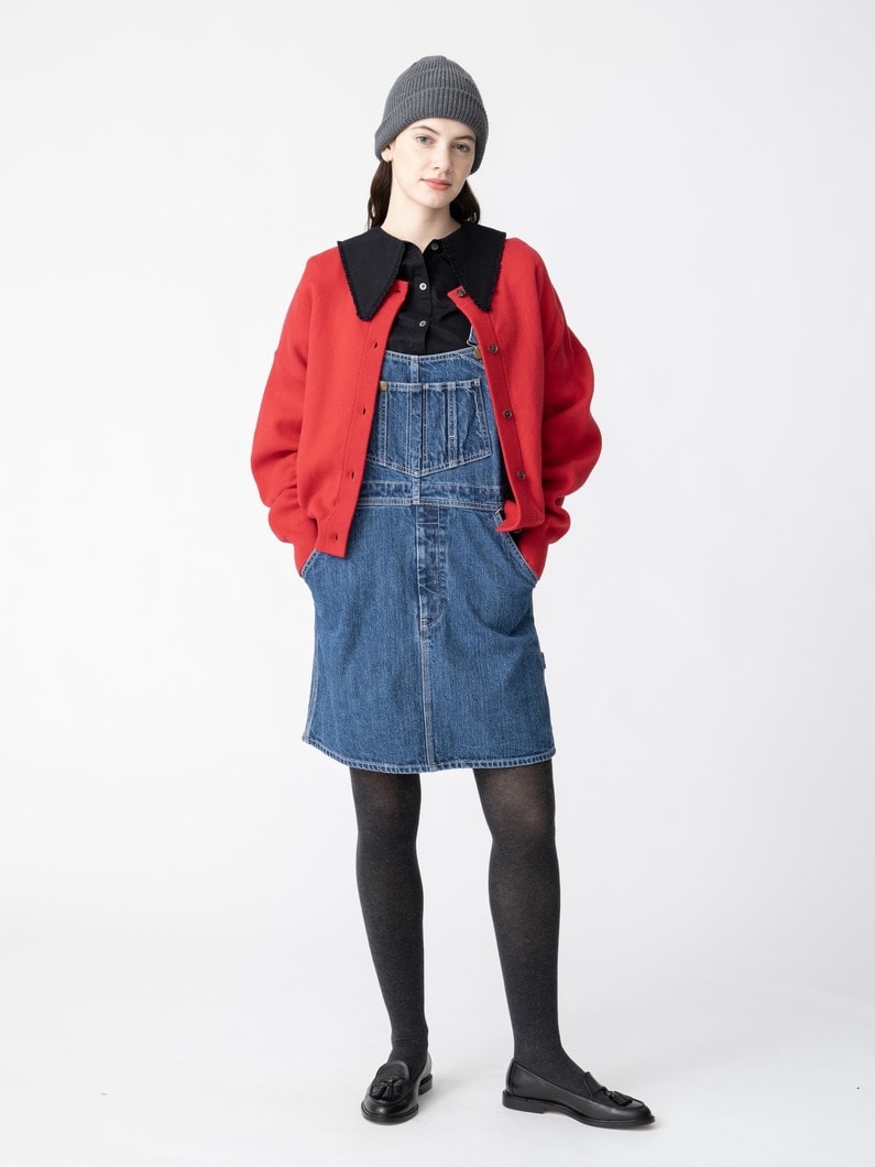 コットン カシミア カーディガン（ベージュ/チャコールグレー/ネイビー/レッド/オートミール） 詳細画像 red 2