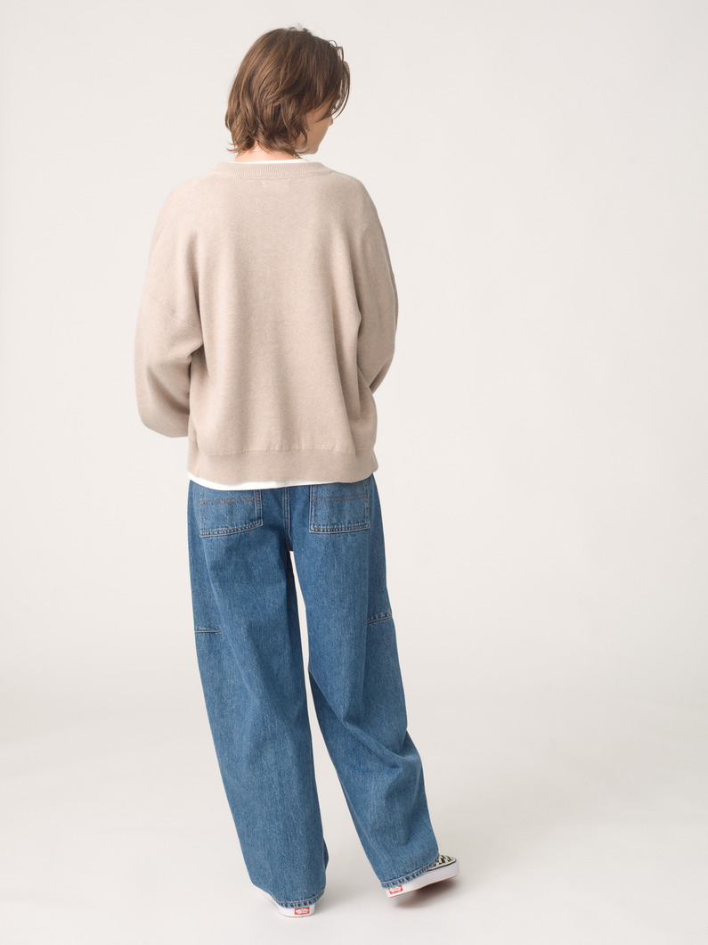 コットン カシミア カーディガン（ベージュ/チャコールグレー/ネイビー/レッド/オートミール） 詳細画像 beige 4