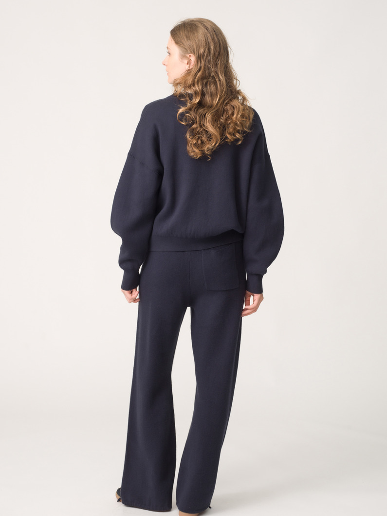 コットン カシミア カーディガン（ベージュ/チャコールグレー/ネイビー/レッド/オートミール） 詳細画像 navy 3