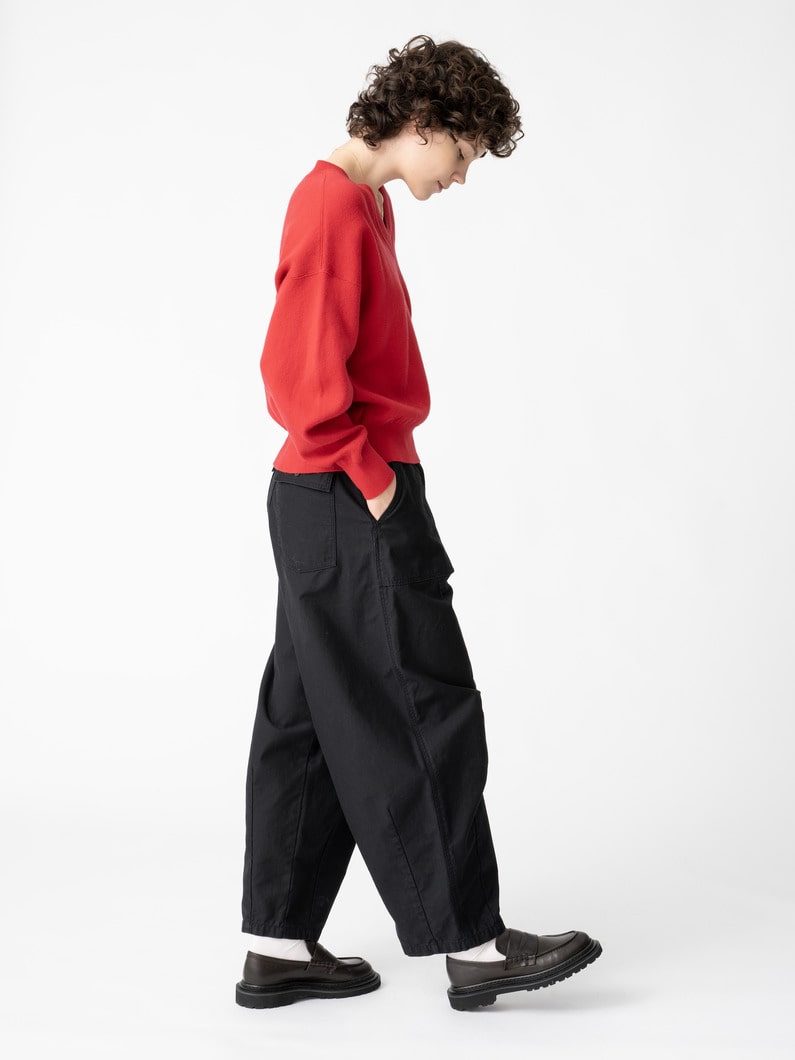 コットン カシミア プルオーバー（ベージュ/チャコールグレー/ネイビー/レッド/オートミール） 詳細画像 red 3