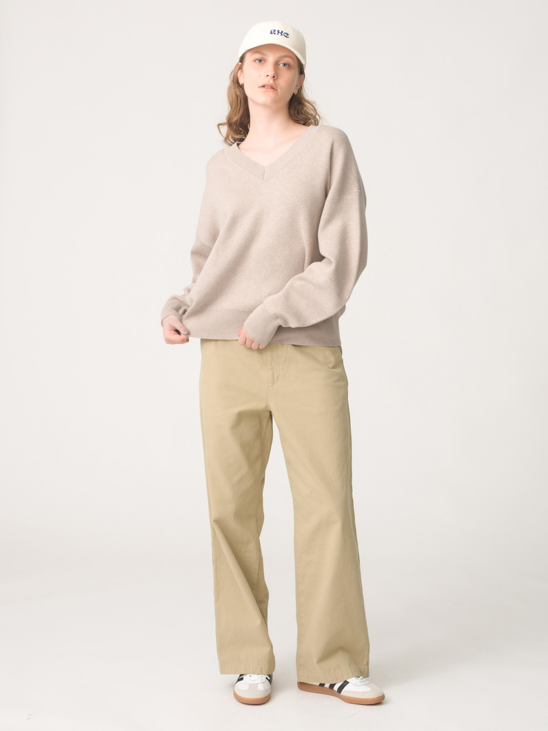 コットン カシミア プルオーバー（ベージュ/チャコールグレー/ネイビー/レッド/オートミール） 詳細画像 beige 2