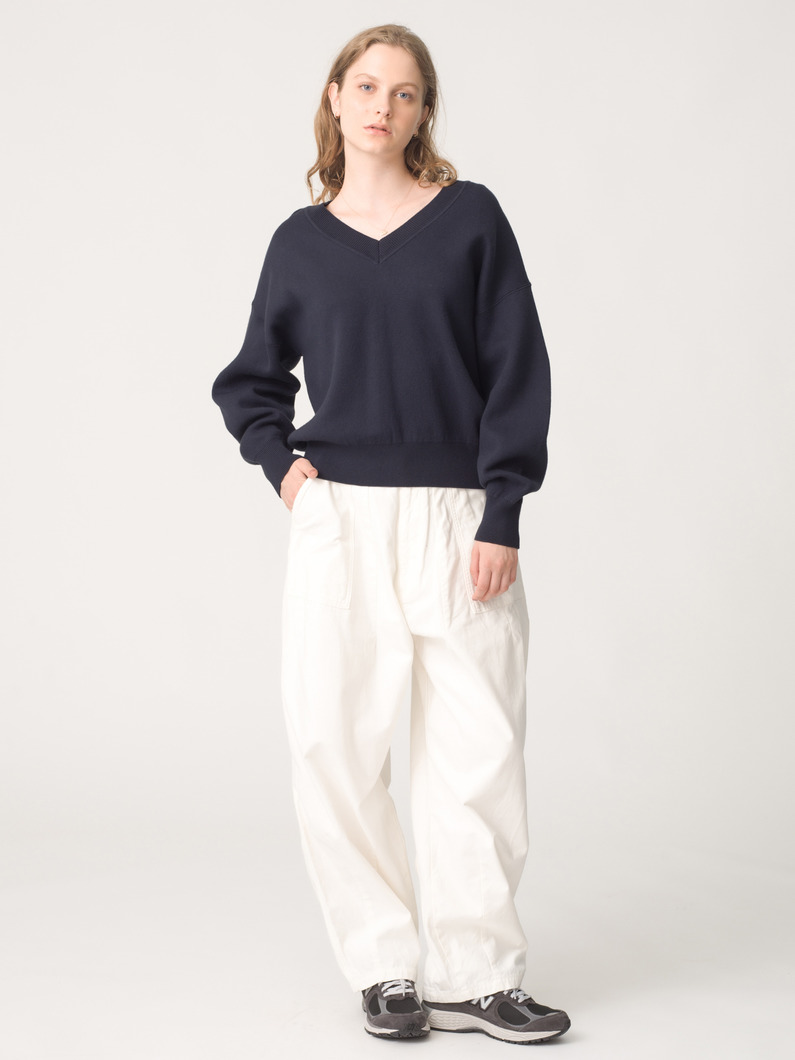 コットン カシミア プルオーバー（ベージュ/チャコールグレー/ネイビー/レッド/オートミール） 詳細画像 navy 2