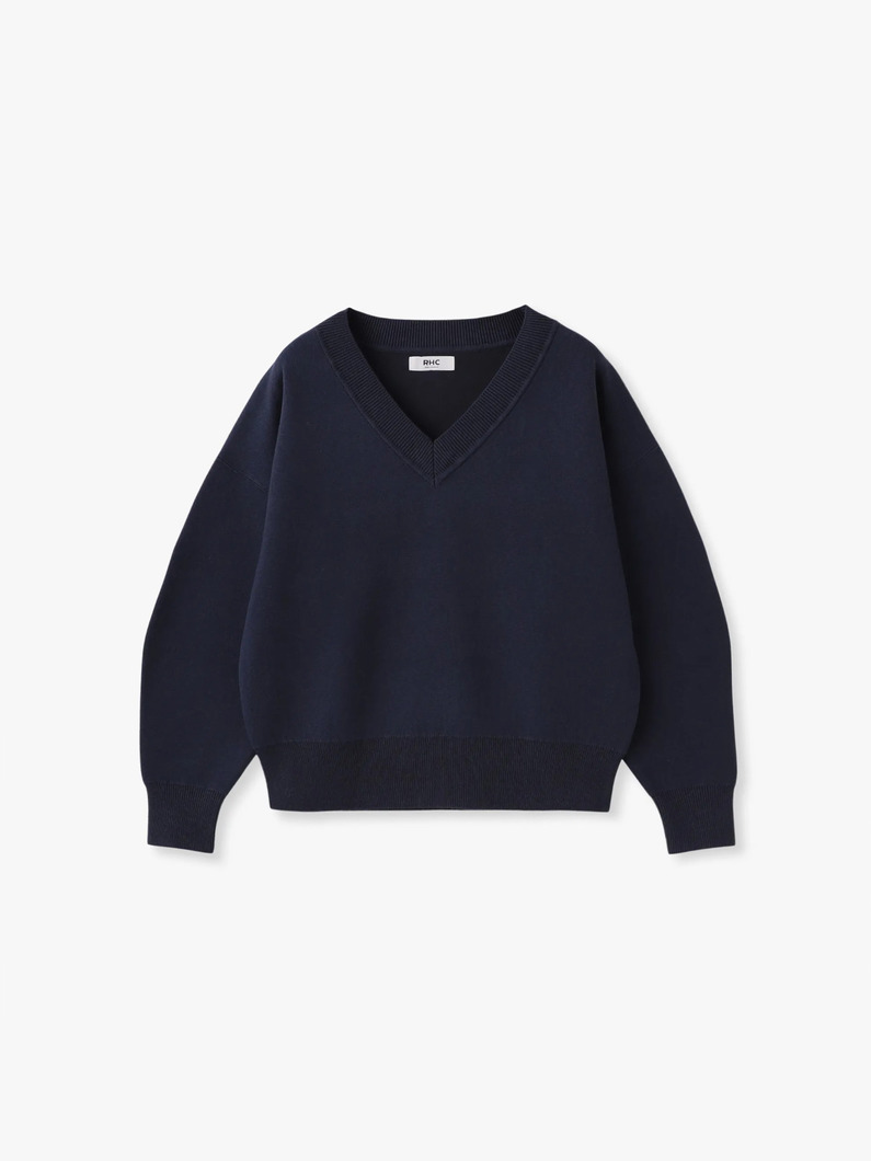 コットン カシミア プルオーバー（ベージュ/チャコールグレー/ネイビー/レッド/オートミール） 詳細画像 navy 4