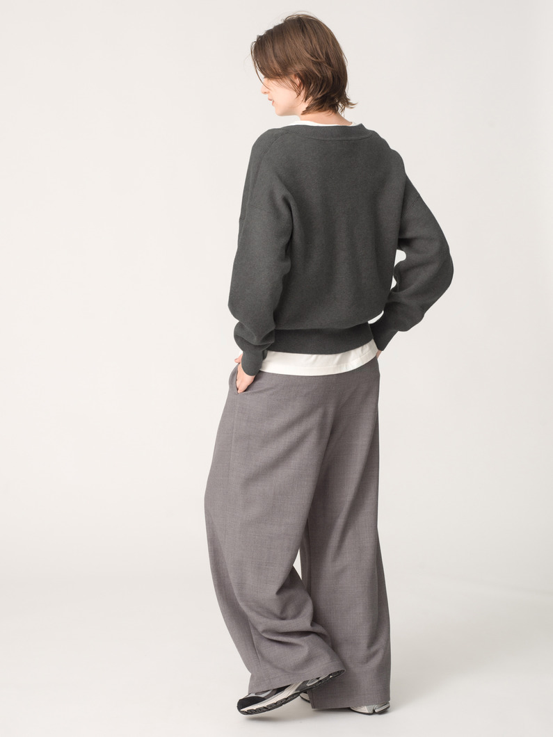 コットン カシミア プルオーバー（ベージュ/チャコールグレー/ネイビー/レッド/オートミール） 詳細画像 charcoal gray 3