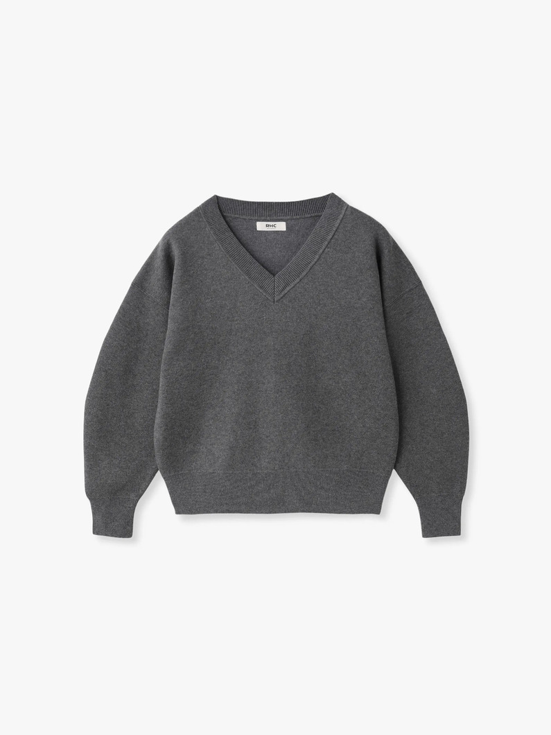 コットン カシミア プルオーバー（ベージュ/チャコールグレー/ネイビー/レッド/オートミール） 詳細画像 charcoal gray 4