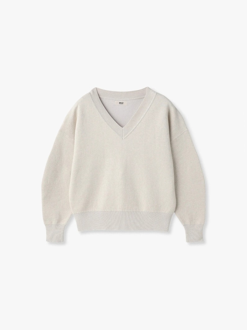 コットン カシミア プルオーバー（ベージュ/チャコールグレー/ネイビー/レッド/オートミール） 詳細画像 oatmeal 3