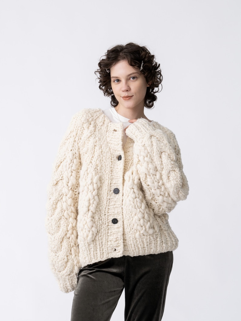 ビッグスラブ ニット カーディガン 詳細画像 ivory 1