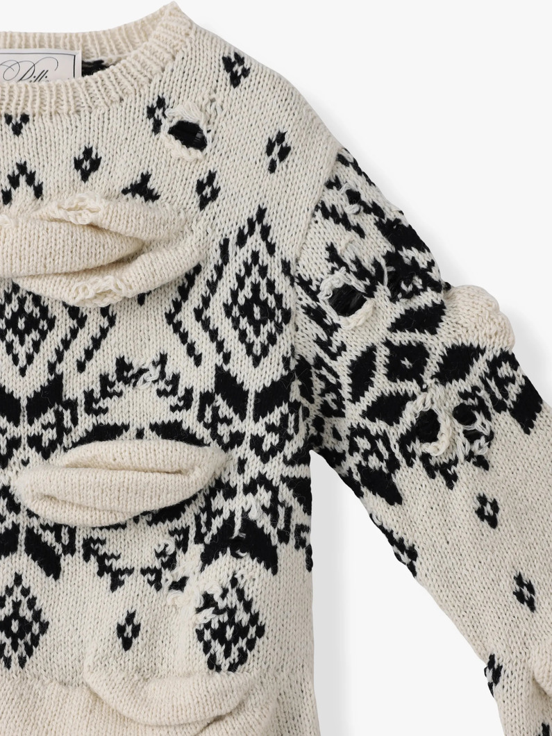 アンステイブル ノルディック ニットプルオーバー 詳細画像 off white 2