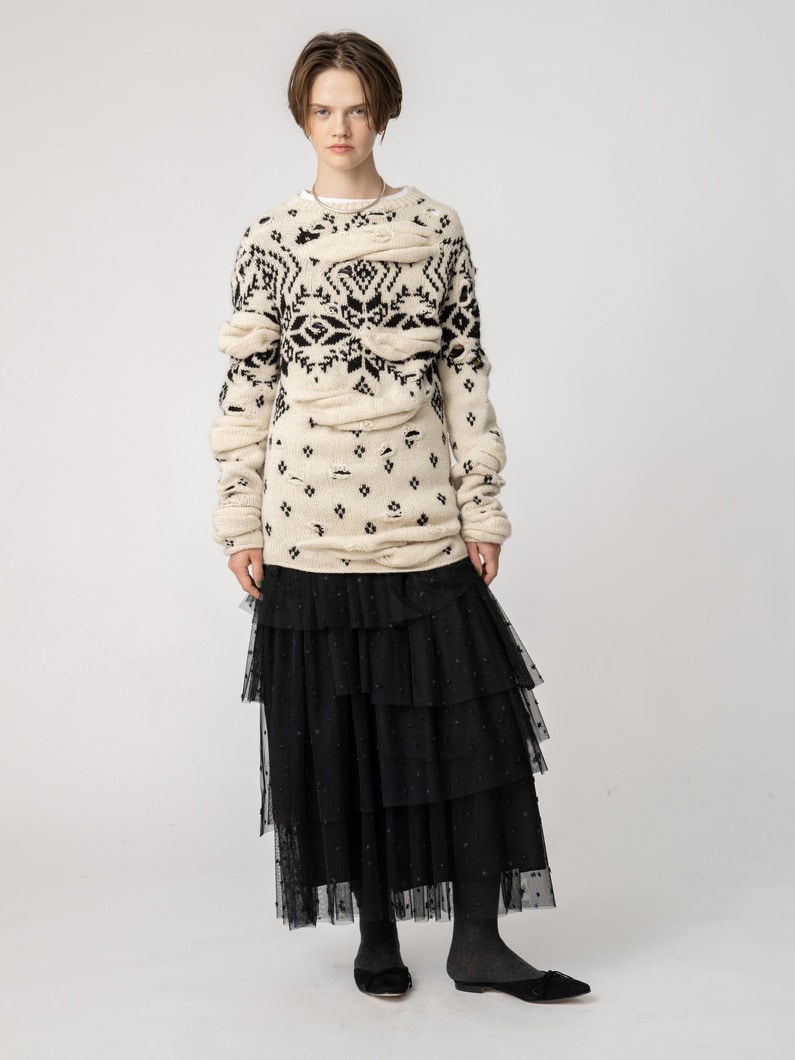 アンステイブル ノルディック ニットプルオーバー 詳細画像 off white 3