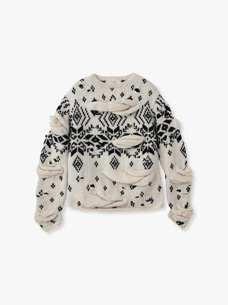 アンステイブル ノルディック ニットプルオーバー 詳細画像 off white 4