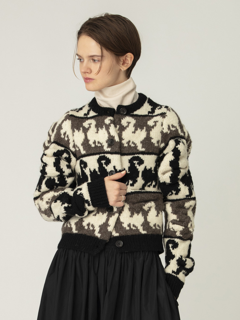 アンステーブル キャッツ ニットカーディガン 詳細画像 white 2