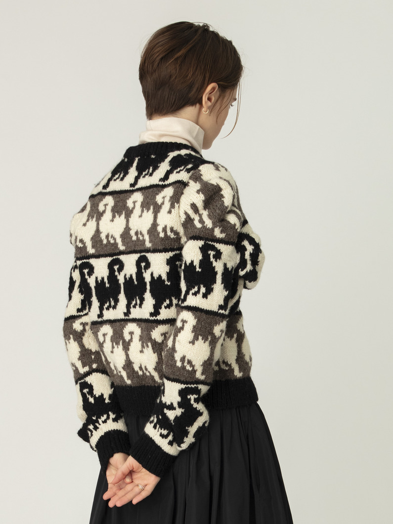 アンステーブル キャッツ ニットカーディガン 詳細画像 white 3