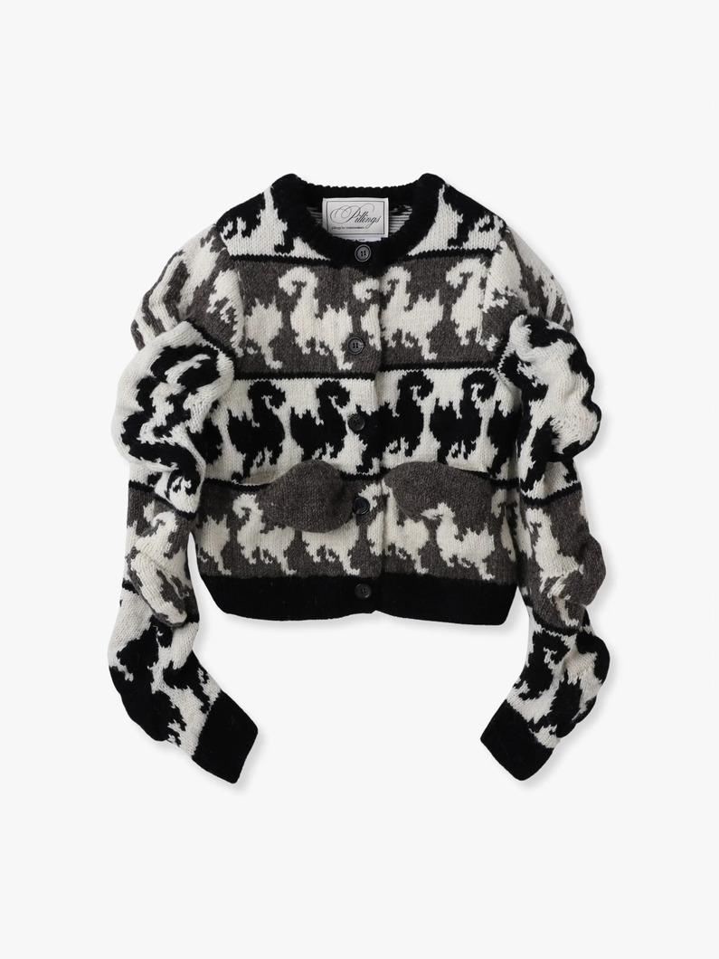 アンステーブル キャッツ ニットカーディガン 詳細画像 white 5