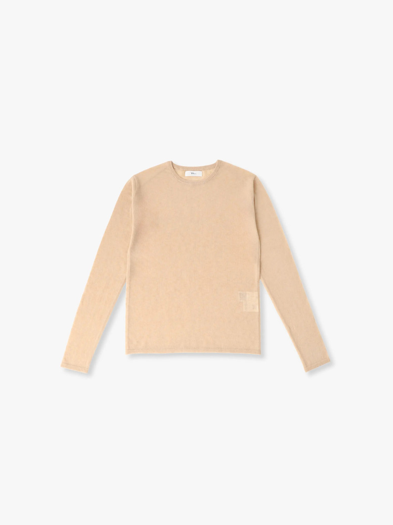 ウール シアー ニットトップ（ベージュ/トップグレー） 詳細画像 beige