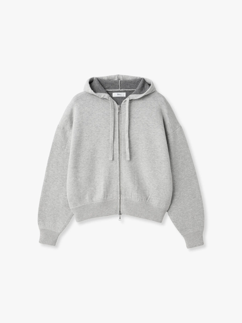 ダブルフェイス ジップフーディー（ネイビー/トップグレー