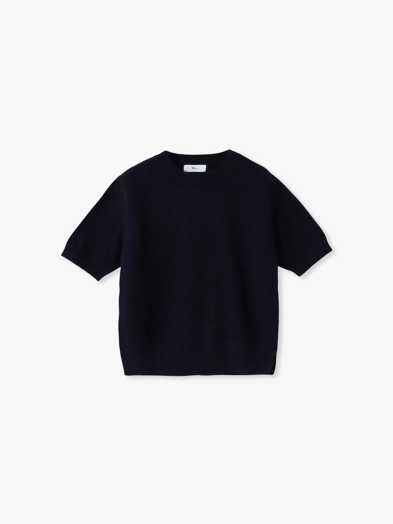 エコウール ニットトップ（ネイビー/ライトベージュ/ピンク） 詳細画像 navy