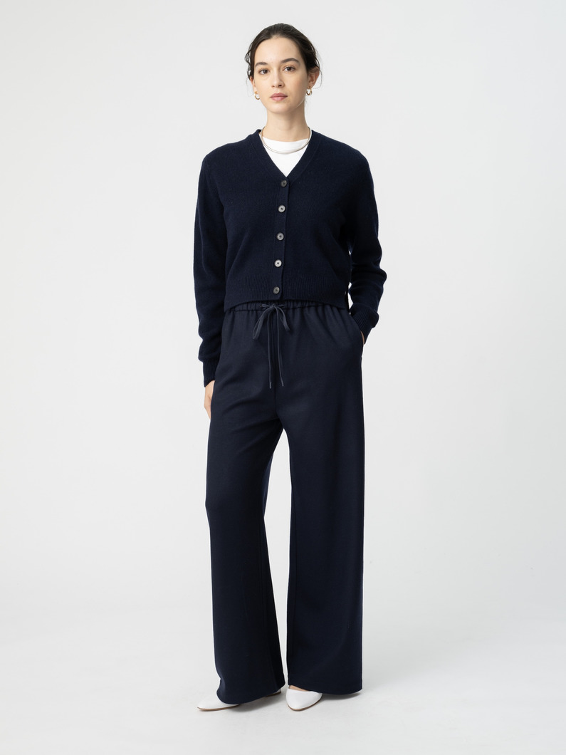 エコウール ニットカーディガン（ネイビー/ライトベージュ/ピンク） 詳細画像 navy 2