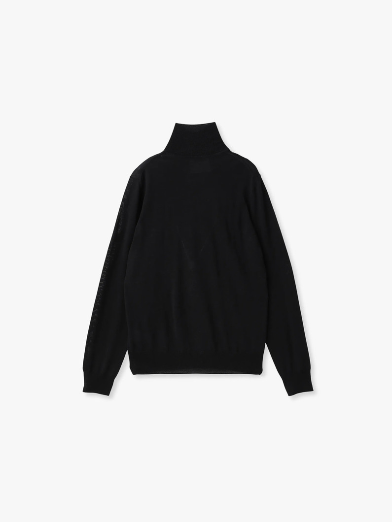 ロゴ ウール タートルネック トップ 詳細画像 black 1