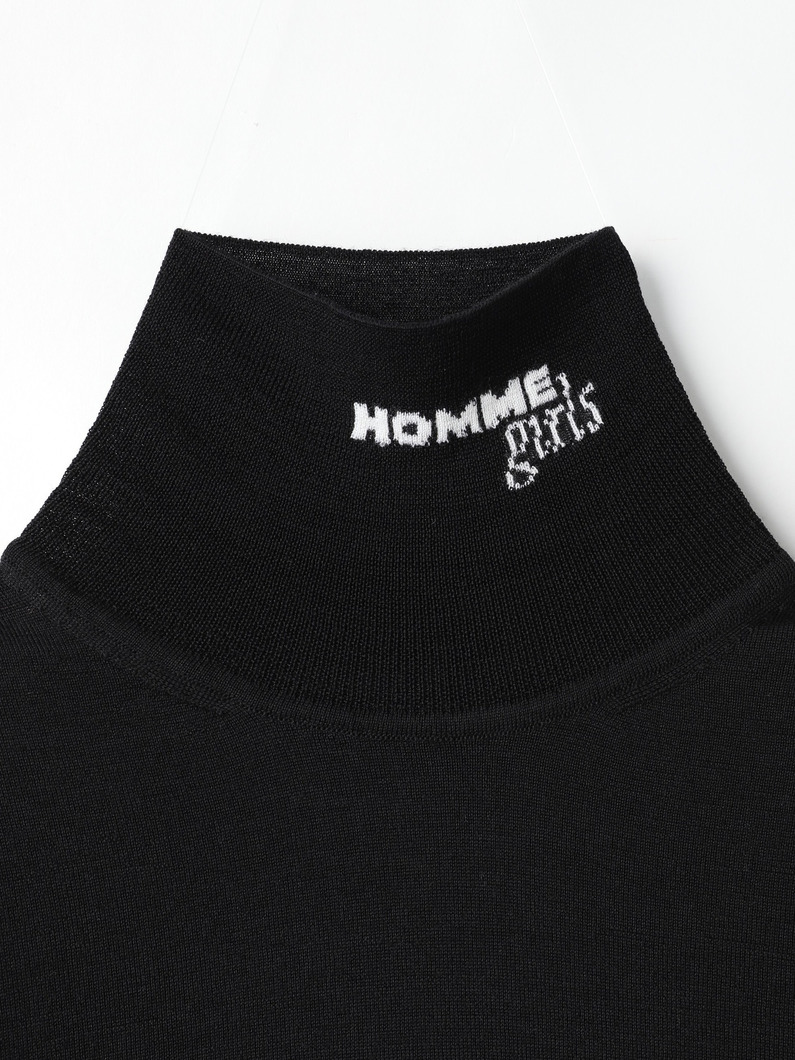 ロゴ ウール タートルネック トップ 詳細画像 black 3