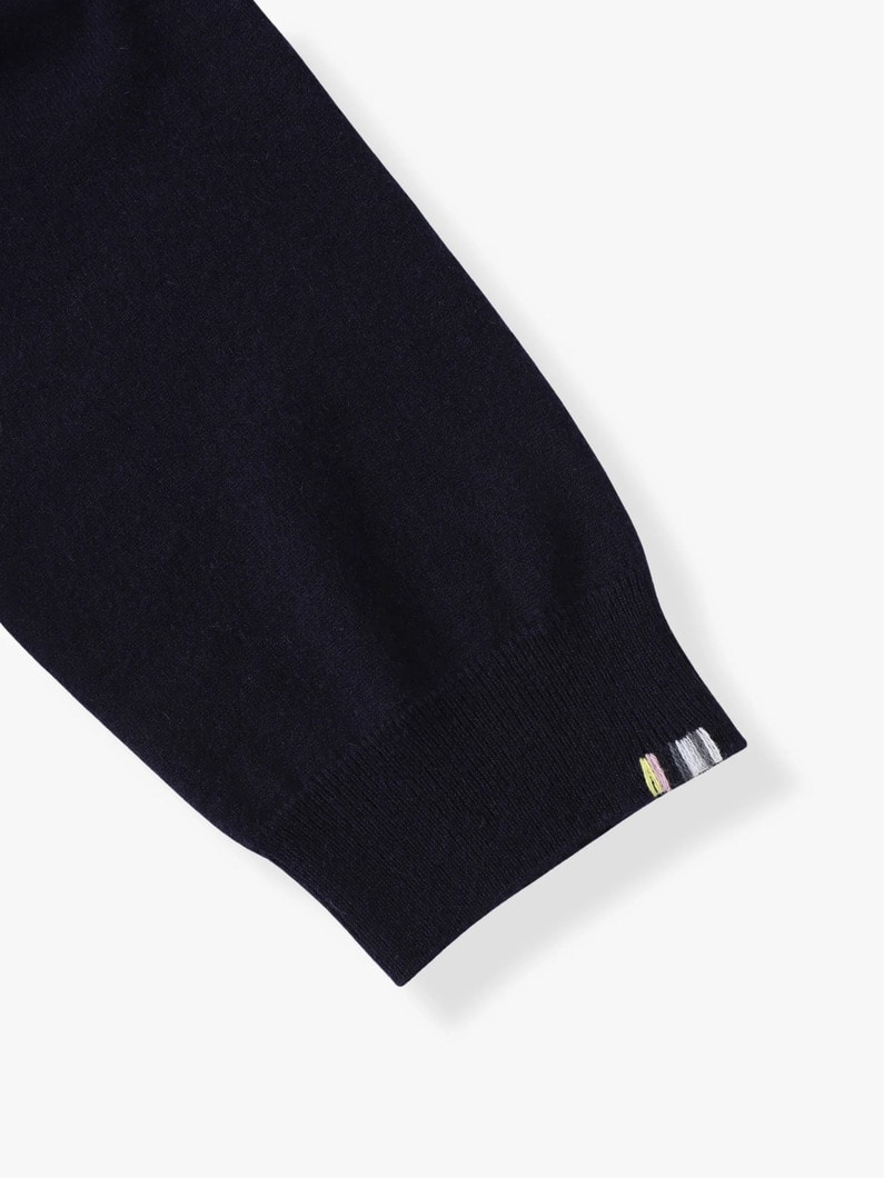 ジュエル クロップドスリーブ カシミア ニットトップ 詳細画像 gray 3