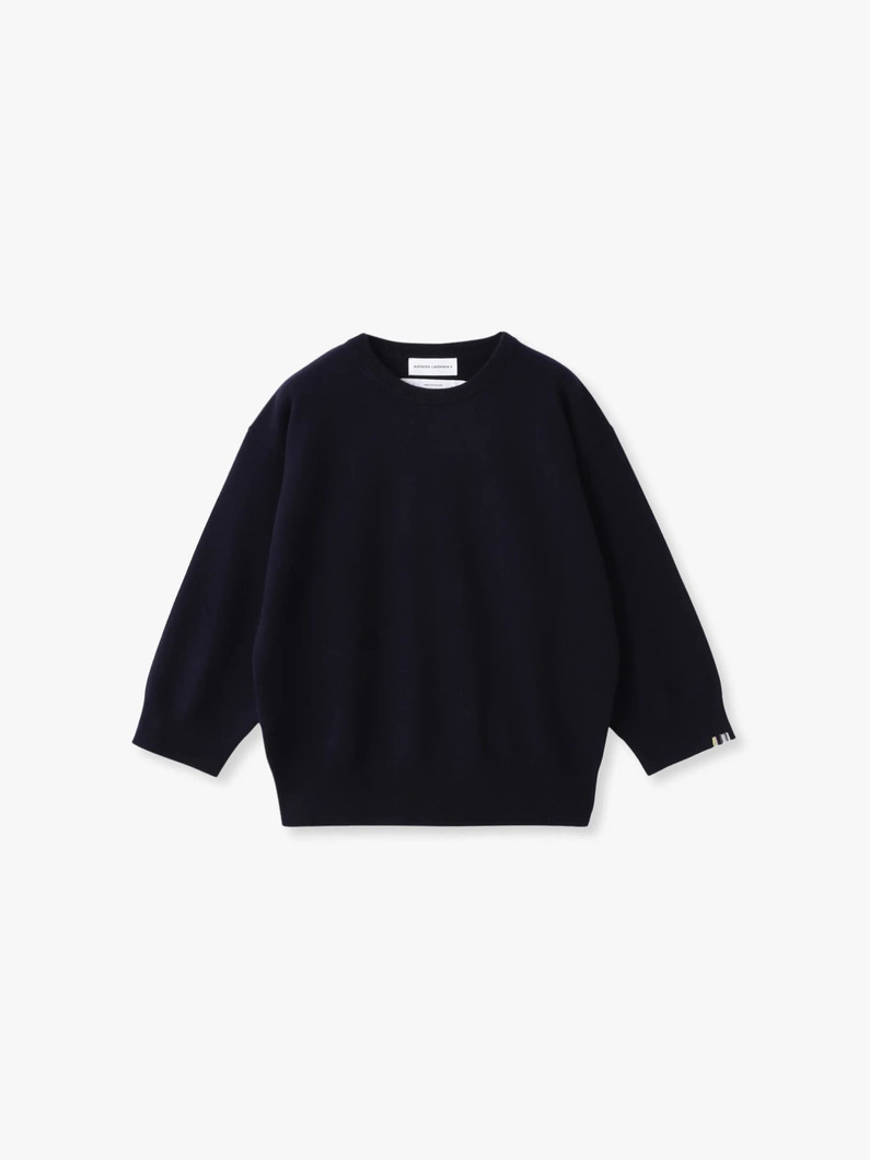 ジュエル クロップドスリーブ カシミア ニットトップ 詳細画像 navy 4