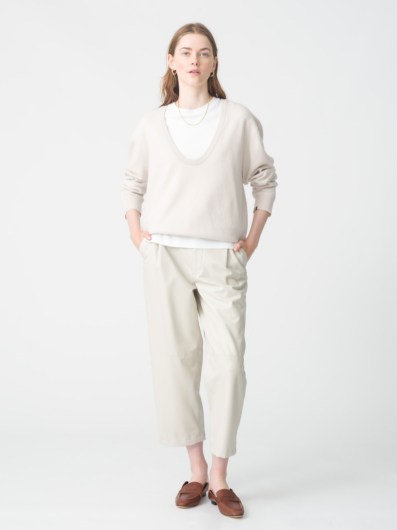 ジェイコブ スクープネック カシミア ニットトップ 詳細画像 off white 2