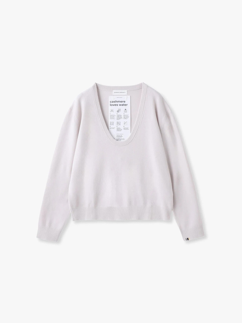 ジェイコブ スクープネック カシミア ニットトップ 詳細画像 off white 3