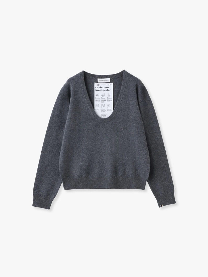 ジェイコブ スクープネック カシミア ニットトップ 詳細画像 gray 4