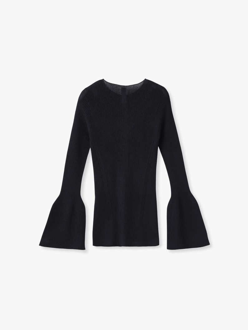 ソフトポートレート ロングベルスリーブトップ 詳細画像 navy 1