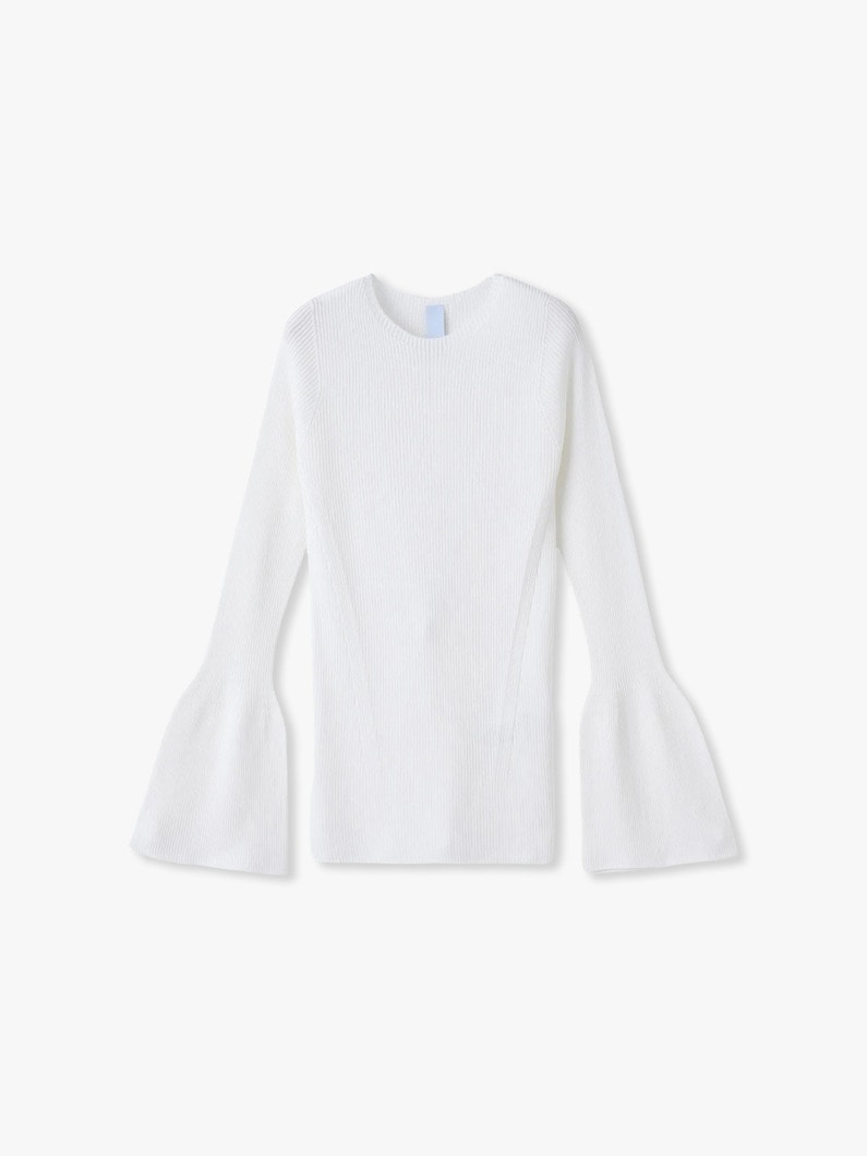 ソフトポートレート ロングベルスリーブトップ 詳細画像 white