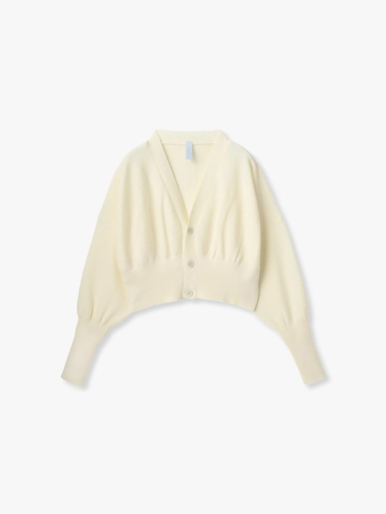 ウール ガーター クロップドカーディガン 詳細画像 white 1