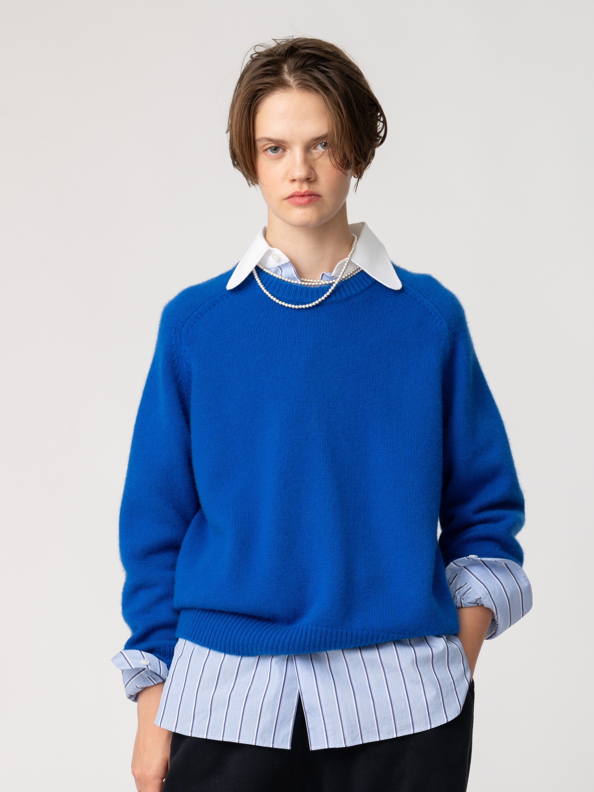 ローゲージ カシミア ニット プルオーバー｜ebure(エブール)｜Ron Herman