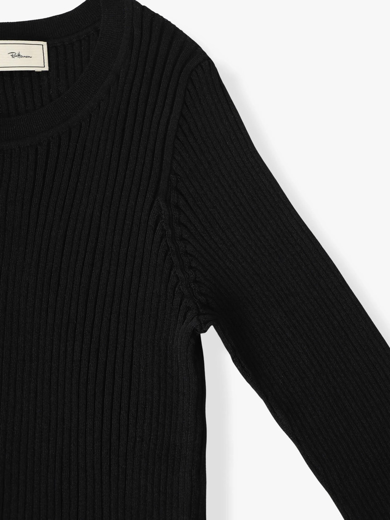 ウール シアーリブニットトップ（ブラック） 詳細画像 black 2