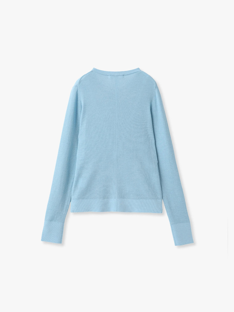 ウール シアーリブニットトップ（ライトブルー） 詳細画像 light blue 1