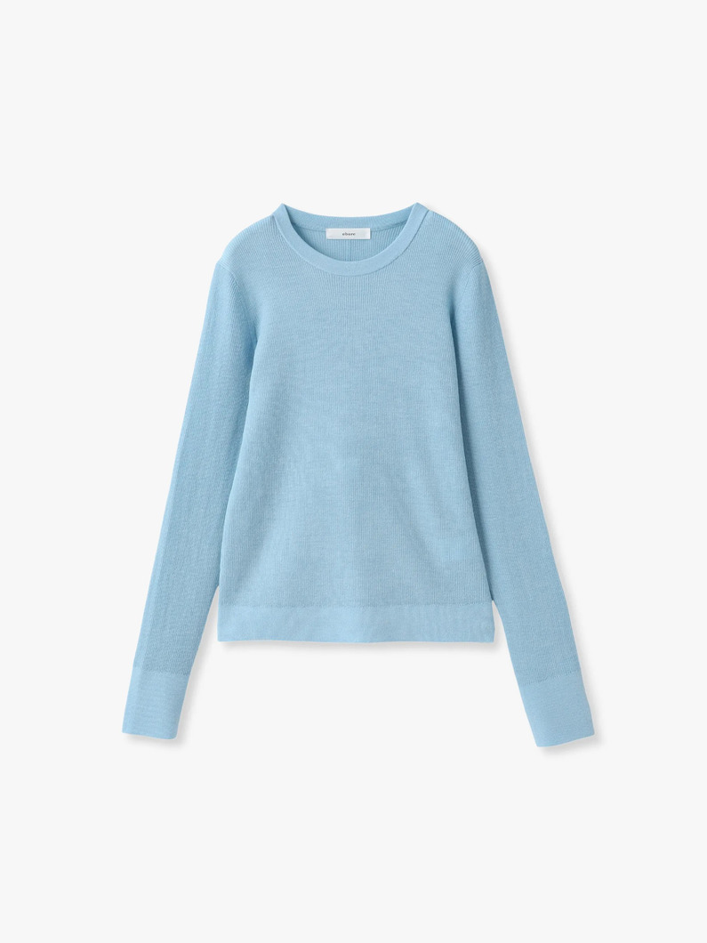 ウール シアーリブニットトップ（ライトブルー） 詳細画像 light blue 2
