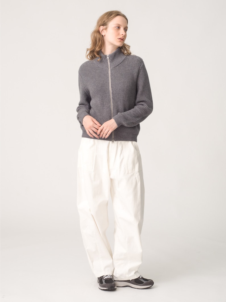 オークリー ニット ジップカーディガン（ライトブルー/チャコールグレー/オートミール） 詳細画像 charcoal gray 2